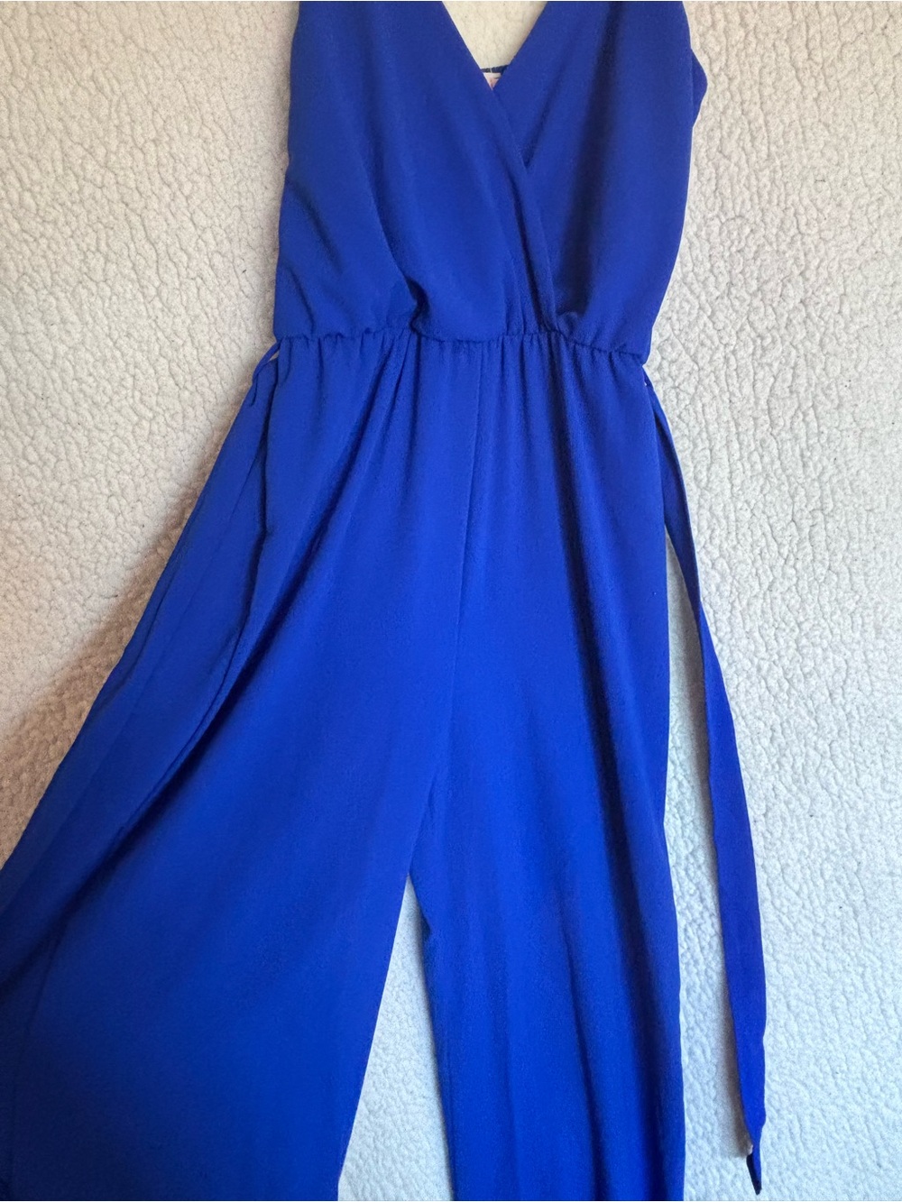 a'gaci Cobalt Blue Spaghetti Strap Dressy Jumpsuit